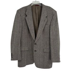Hart Schaffner Marx Size 44L Wool Blazer Sport Coat Suit Jacket black 2 button